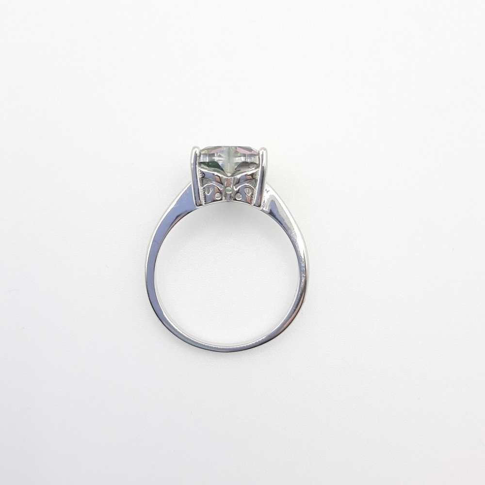 Mystic Quartz Heart Cut Ring Vivid Rainbow Colors Valentine's New - Picture 7 of 8